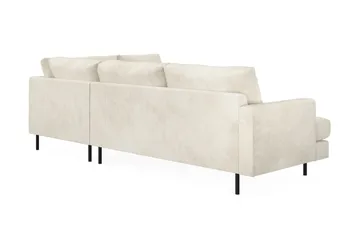 Menard Compact 4-seters Høyrevendt L-formet Sjeselongsofa i Fløyel - Kremhvit - Møbler - Sofaer - Sofa med sjeselong