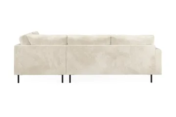 Menard Compact 4-seters Høyrevendt L-formet Sjeselongsofa i Fløyel - Kremhvit - Møbler - Sofaer - Sofa med sjeselong