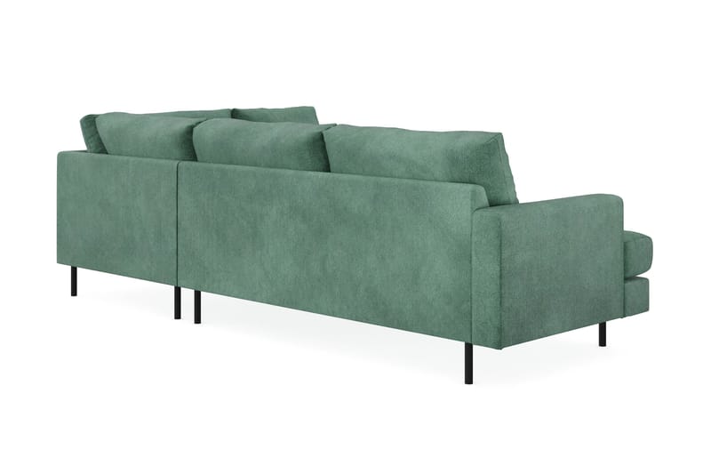 Menard Compact 4-seters Høyrevendt L-formet Sjeselongsofa i Fløyel - Mørk grønn - Møbler - Sofaer - Sofa med sjeselong