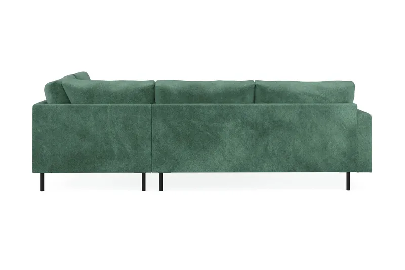 Menard Compact 4-seters Høyrevendt L-formet Sjeselongsofa i Fløyel - Mørk grønn - Møbler - Sofaer - Sofa med sjeselong