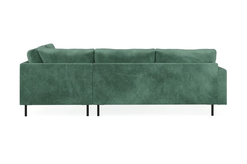 Menard Compact 4-seters Høyrevendt L-formet Sjeselongsofa i Fløyel - Mørk grønn - Møbler - Sofaer - Sofa med sjeselong