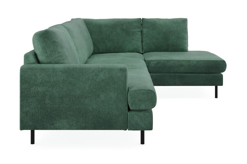 Menard Compact 4-seters Høyrevendt L-formet Sjeselongsofa i Fløyel - Mørk grønn - Møbler - Sofaer - Sofa med sjeselong