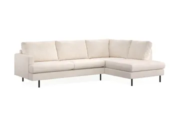 Menard Compact 4-seters Høyrevendt L-formet Sjeselongsofa i Manchester - Beige - Møbler - Sofaer - Sofa med sjeselong