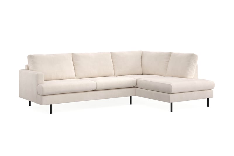 Menard Compact 4-seters Høyrevendt L-formet Sjeselongsofa i Manchester - Beige - Møbler - Sofaer - Sofa med sjeselong