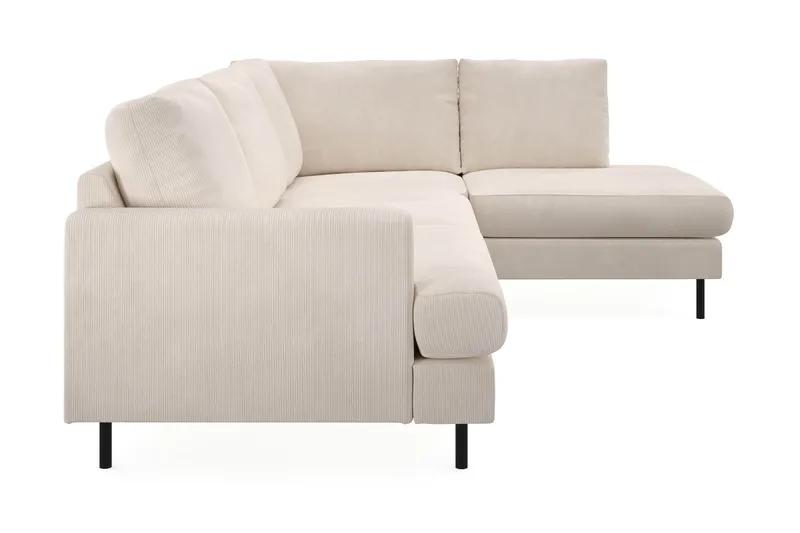 Menard Compact 4-seters Høyrevendt L-formet Sjeselongsofa i Manchester - Beige - Møbler - Sofaer - Sofa med sjeselong