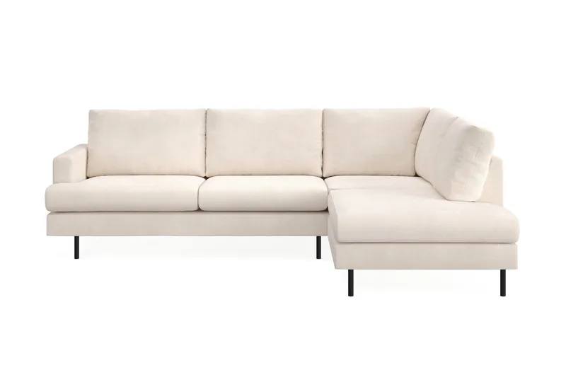Menard Compact 4-seters Høyrevendt L-formet Sjeselongsofa i Manchester - Beige - Møbler - Sofaer - Sofa med sjeselong