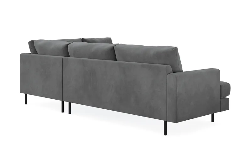 Menard Compact 4-seters Høyrevendt L-formet Sjeselongsofa i Manchester - Grå - Møbler - Sofaer - Sofa med sjeselong