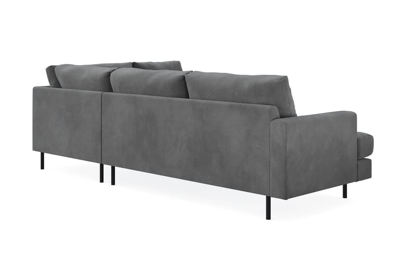 Menard Compact 4-seters Høyrevendt L-formet Sjeselongsofa i Manchester - Grå - Møbler - Sofaer - Sofa med sjeselong