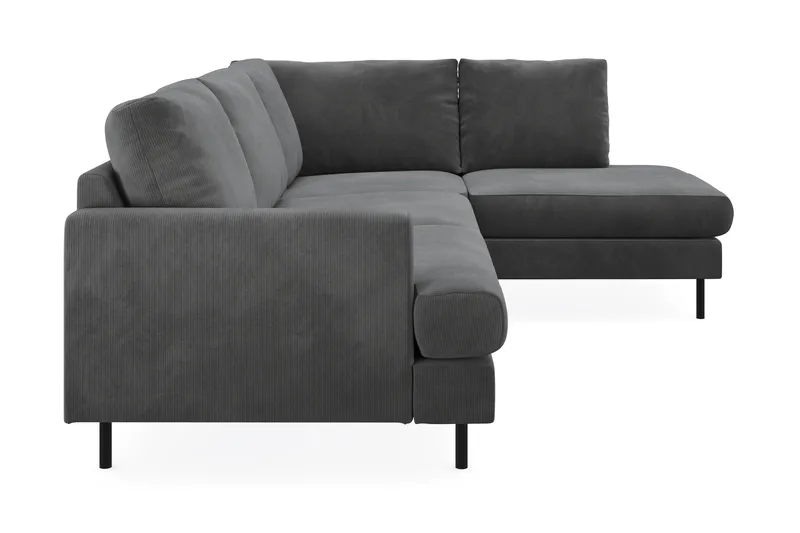 Menard Compact 4-seters Høyrevendt L-formet Sjeselongsofa i Manchester - Grå - Møbler - Sofaer - Sofa med sjeselong