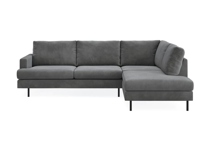 Menard Compact 4-seters Høyrevendt L-formet Sjeselongsofa i Manchester - Grå - Møbler - Sofaer - Sofa med sjeselong