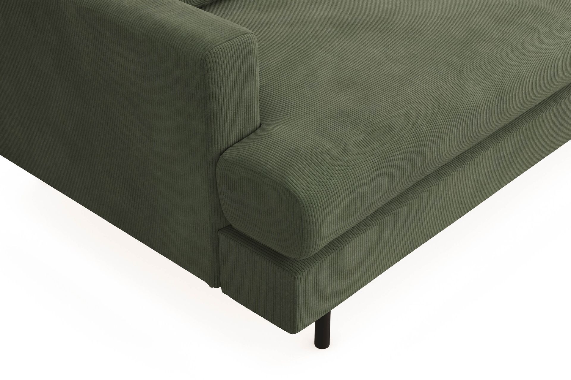 Menard Compact 4-seters Høyrevendt L-formet Sjeselongsofa i Manchester - Grønn - Møbler - Sofaer - Sofa med sjeselong