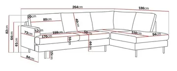 Menard Compact 4-seters Høyrevendt L-formet Sjeselongsofa i Manchester - Grønn - Møbler - Sofaer - Sofa med sjeselong