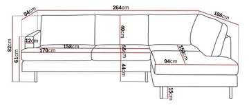 Menard Compact 4-seters Høyrevendt L-formet Sjeselongsofa i Manchester - Grønn - Møbler - Sofaer - Sofa med sjeselong