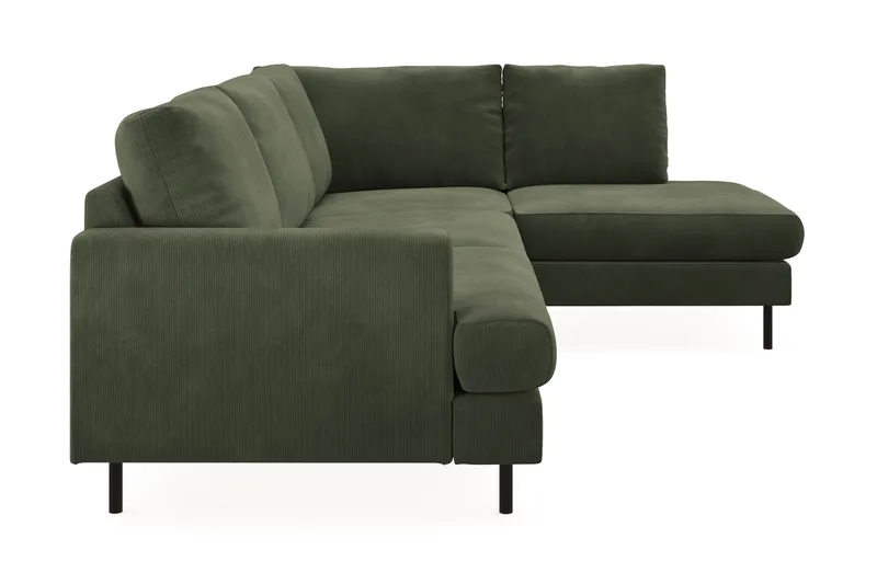Menard Compact 4-seters Høyrevendt L-formet Sjeselongsofa i Manchester - Grønn - Møbler - Sofaer - Sofa med sjeselong