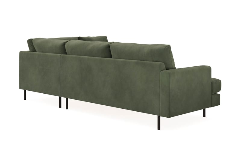 Menard Compact 4-seters Høyrevendt L-formet Sjeselongsofa i Manchester - Grønn - Møbler - Sofaer - Sofa med sjeselong