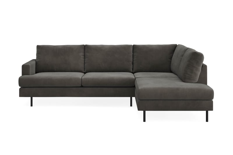 Menard Compact 4-seters Høyrevendt L-formet Sjeselongsofa i Manchester - Mørk grå - Møbler - Sofaer - Sofa med sjeselong
