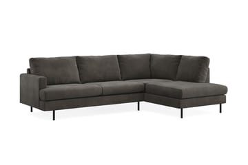 Menard Compact 4-seters Høyrevendt L-formet Sjeselongsofa i Manchester - Mørk grå - Møbler - Sofaer - Sofa med sjeselong