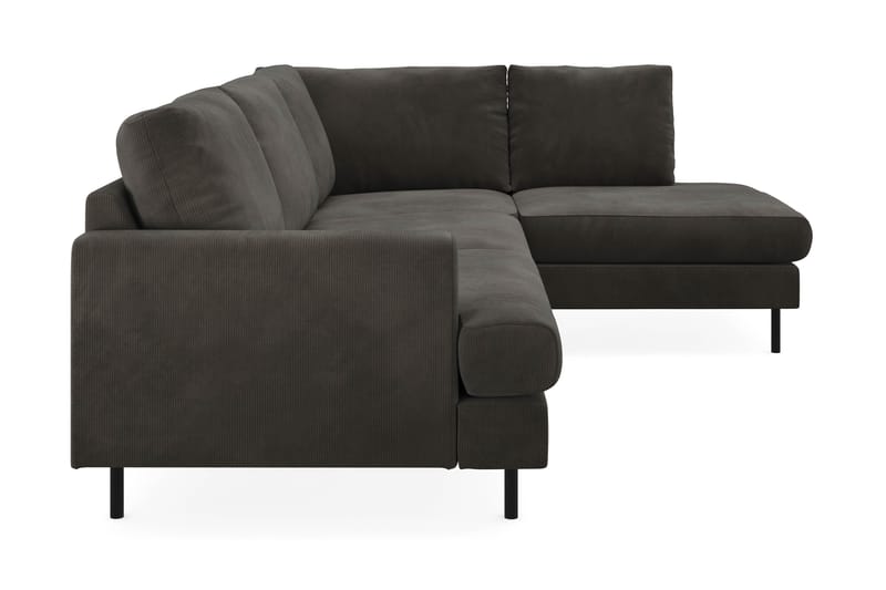 Menard Compact 4-seters Høyrevendt L-formet Sjeselongsofa i Manchester - Mørk grå - Møbler - Sofaer - Sofa med sjeselong