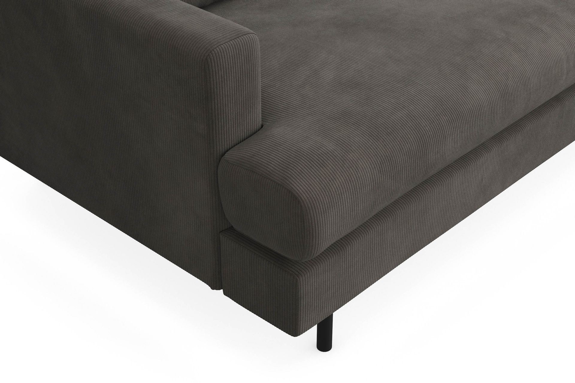 Menard Compact 4-seters Høyrevendt L-formet Sjeselongsofa i Manchester - Mørk grå - Møbler - Sofaer - Sofa med sjeselong