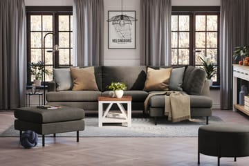 Menard Compact 4-seters Høyrevendt L-formet Sjeselongsofa i Manchester - Mørk grå - Møbler - Sofaer - Sofa med sjeselong