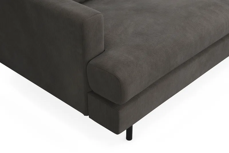 Menard Compact 4-seters Høyrevendt L-formet Sjeselongsofa i Manchester - Mørk grå - Møbler - Sofaer - Sofa med sjeselong