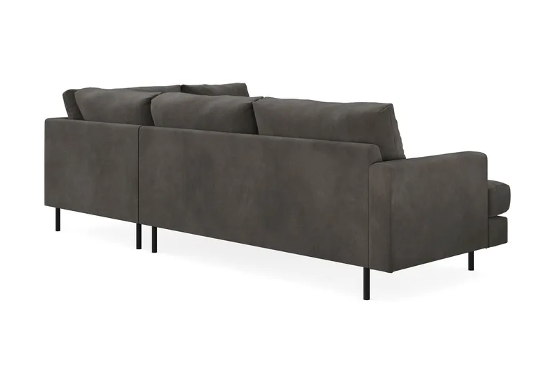 Menard Compact 4-seters Høyrevendt L-formet Sjeselongsofa i Manchester - Mørk grå - Møbler - Sofaer - Sofa med sjeselong