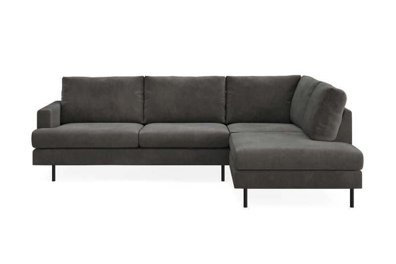 Menard Compact 4-seters Høyrevendt L-formet Sjeselongsofa i Manchester - Mørk grå - Møbler - Sofaer - Sofa med sjeselong