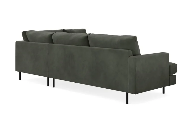 Menard Compact 4-seters Høyrevendt L-formet Sjeselongsofa i Manchester - Mørk grønn - Møbler - Sofaer - Sofa med sjeselong