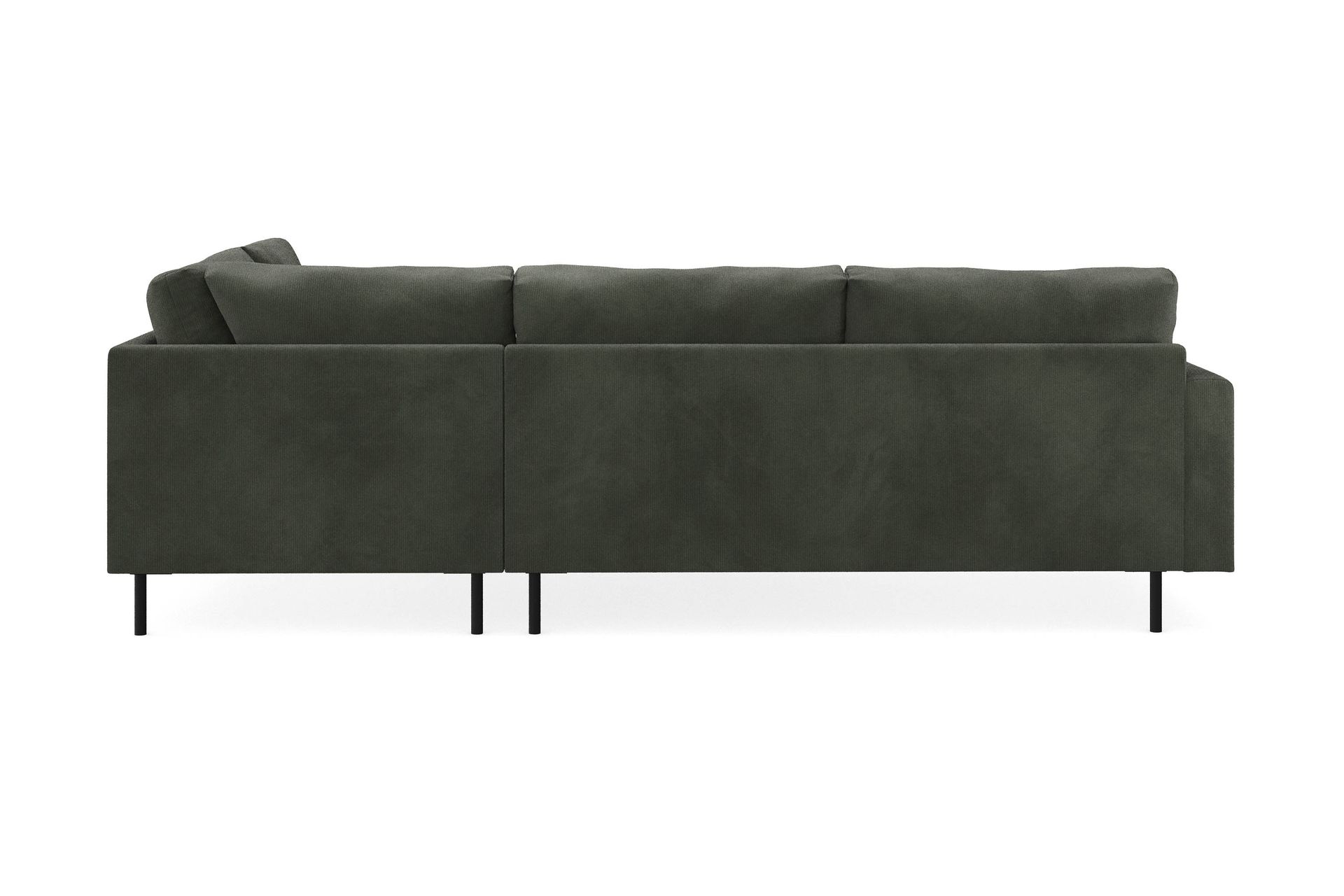 Menard Compact 4-seters Høyrevendt L-formet Sjeselongsofa i Manchester - Mørk grønn - Møbler - Sofaer - Sofa med sjeselong