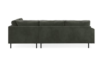 Menard Compact 4-seters Høyrevendt L-formet Sjeselongsofa i Manchester - Mørk grønn - Møbler - Sofaer - Sofa med sjeselong