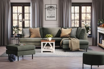 Menard Compact 4-seters Høyrevendt L-formet Sjeselongsofa i Manchester - Mørk grønn - Møbler - Sofaer - Sofa med sjeselong