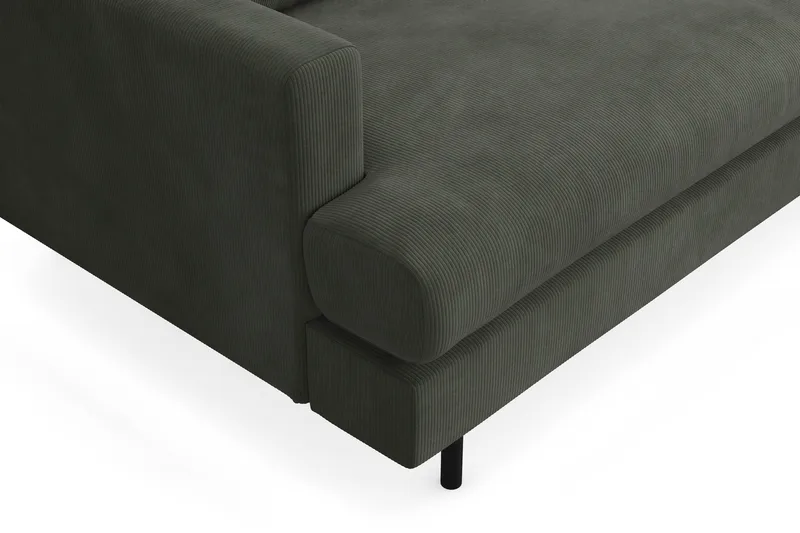 Menard Compact 4-seters Høyrevendt L-formet Sjeselongsofa i Manchester - Mørk grønn - Møbler - Sofaer - Sofa med sjeselong