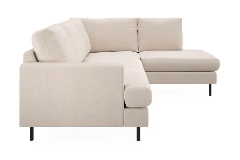 Menard Compact 4-seters Høyrevendt L-formet Sjeselongsofa i Stoff - Beige - Møbler - Sofaer - Sofa med sjeselong