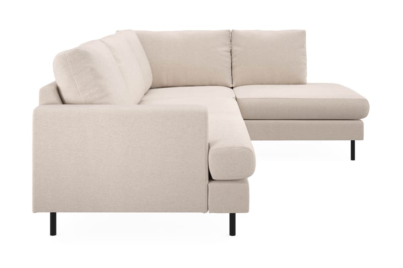 Menard Compact 4-seters Høyrevendt L-formet Sjeselongsofa i Stoff - Beige - Møbler - Sofaer - Sofa med sjeselong
