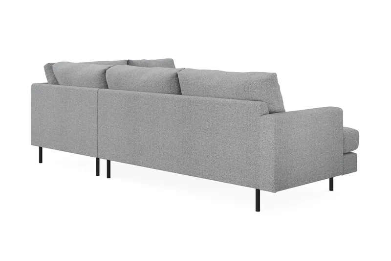 Menard Compact 4-seters Høyrevendt L-formet Sjeselongsofa i Stoff - Grå - Møbler - Sofaer - Sofa med sjeselong