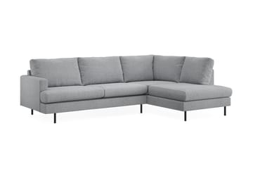 Menard Compact 4-seters Høyrevendt L-formet Sjeselongsofa i Stoff - Grå - Møbler - Sofaer - Sofa med sjeselong