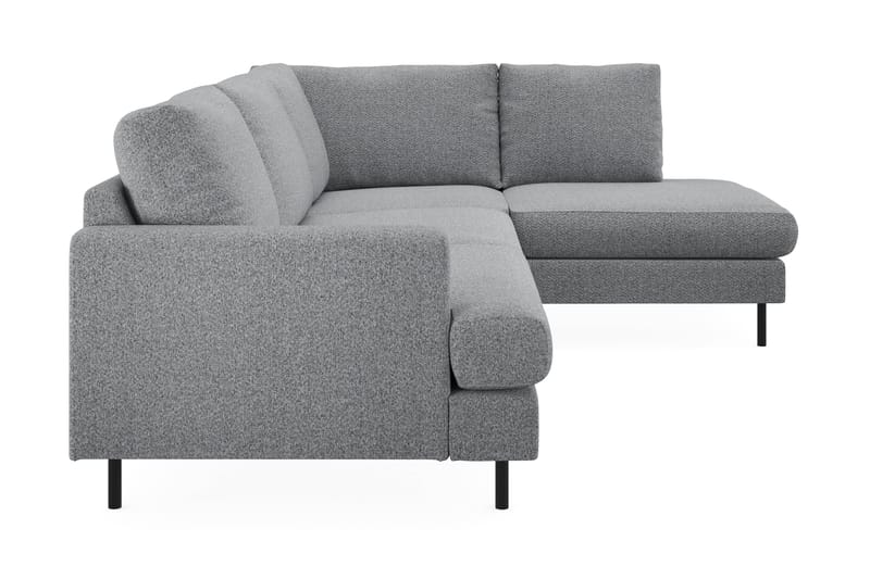 Menard Compact 4-seters Høyrevendt L-formet Sjeselongsofa i Stoff - Grå - Møbler - Sofaer - Sofa med sjeselong