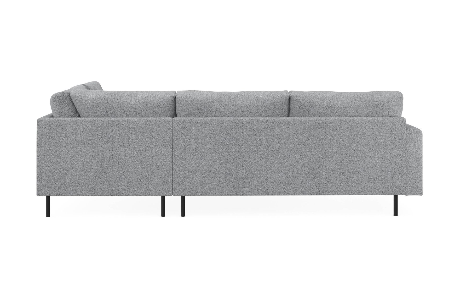 Menard Compact 4-seters Høyrevendt L-formet Sjeselongsofa i Stoff - Grå - Møbler - Sofaer - Sofa med sjeselong