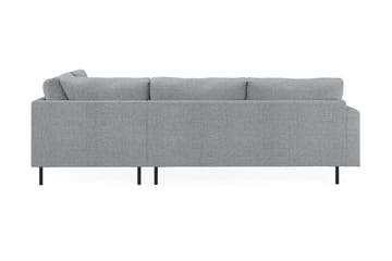 Menard Compact 4-seters Høyrevendt L-formet Sjeselongsofa i Stoff - Grå - Møbler - Sofaer - Sofa med sjeselong