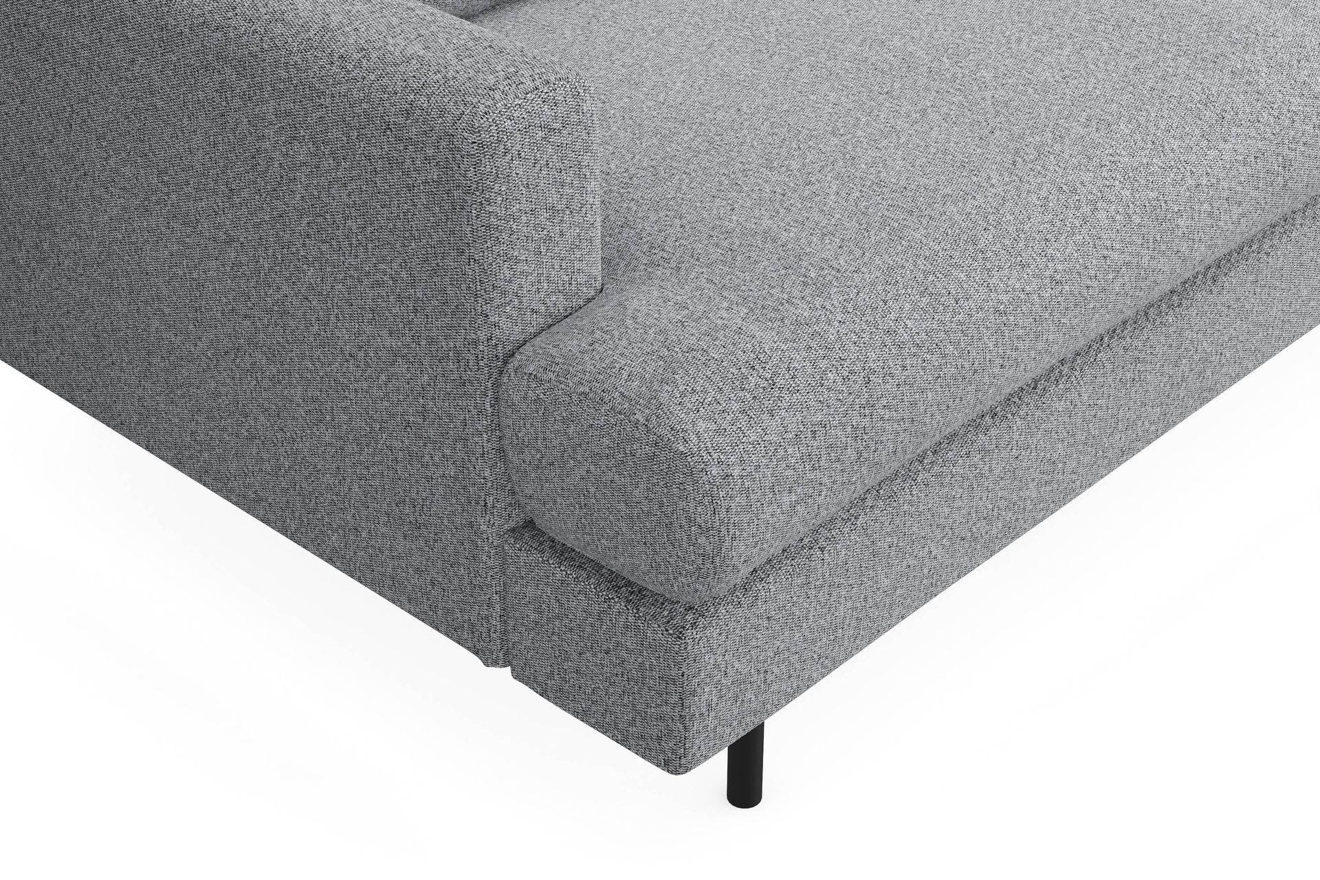 Menard Compact 4-seters Høyrevendt L-formet Sjeselongsofa i Stoff - Grå - Møbler - Sofaer - Sofa med sjeselong