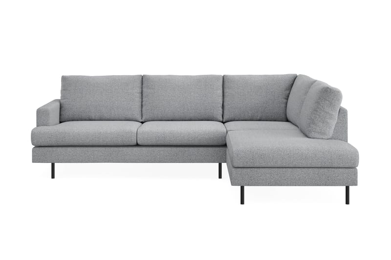 Menard Compact 4-seters Høyrevendt L-formet Sjeselongsofa i Stoff - Grå - Møbler - Sofaer - Sofa med sjeselong