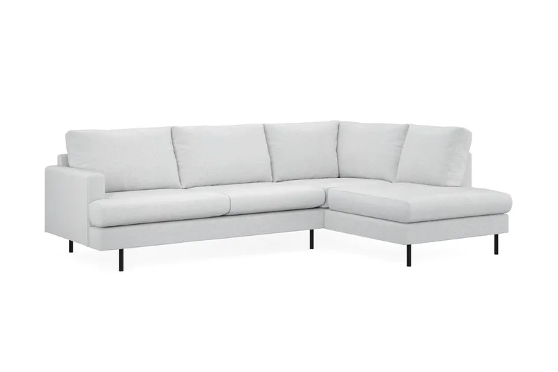 Menard Compact 4-seters Høyrevendt L-formet Sjeselongsofa i Stoff - Lys grå - Møbler - Sofaer - Sofa med sjeselong