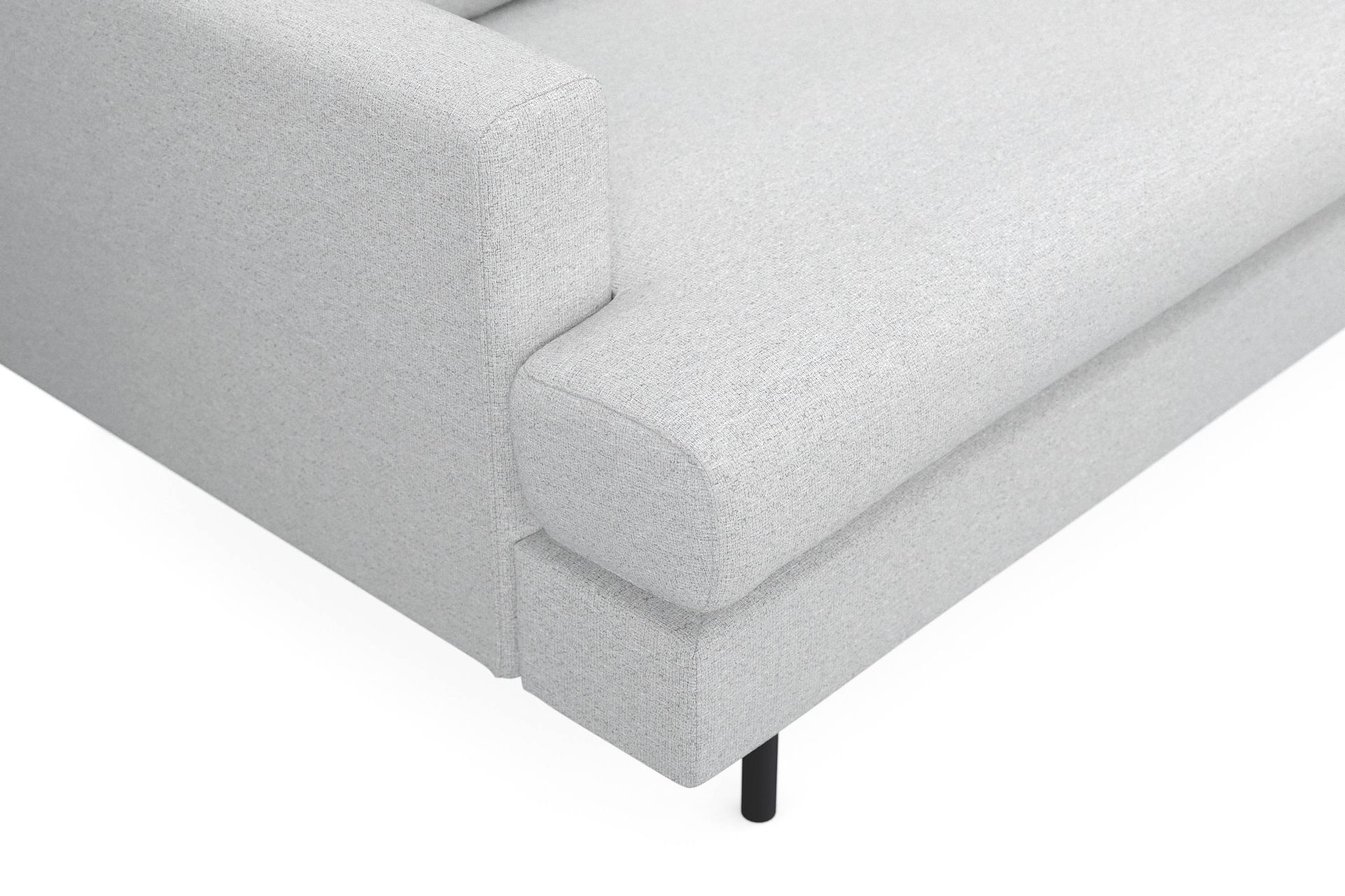 Menard Compact 4-seters Høyrevendt L-formet Sjeselongsofa i Stoff - Lys grå - Møbler - Sofaer - Sofa med sjeselong