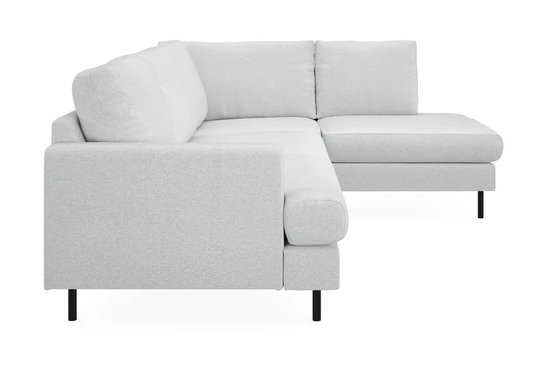 Menard Compact 4-seters Høyrevendt L-formet Sjeselongsofa i Stoff - Lys grå - Møbler - Sofaer - Sofa med sjeselong