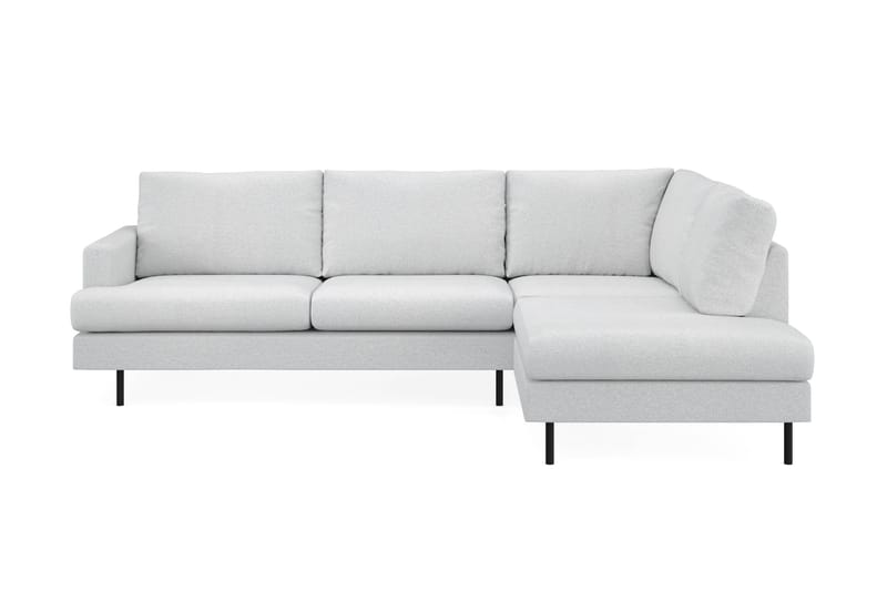 Menard Compact 4-seters Høyrevendt L-formet Sjeselongsofa i Stoff - Lys grå - Møbler - Sofaer - Sofa med sjeselong
