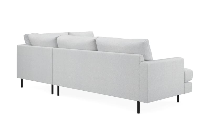 Menard Compact 4-seters Høyrevendt L-formet Sjeselongsofa i Stoff - Lys grå - Møbler - Sofaer - Sofa med sjeselong