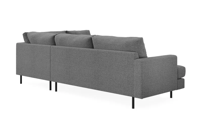 Menard Compact 4-seters Høyrevendt L-formet Sjeselongsofa i Stoff - Mørk grå - Møbler - Sofaer - Sofa med sjeselong