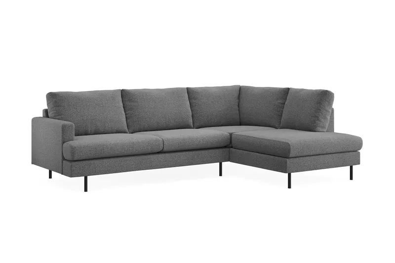 Menard Compact 4-seters Høyrevendt L-formet Sjeselongsofa i Stoff - Mørk grå - Møbler - Sofaer - Sofa med sjeselong