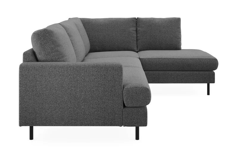 Menard Compact 4-seters Høyrevendt L-formet Sjeselongsofa i Stoff - Mørk grå - Møbler - Sofaer - Sofa med sjeselong