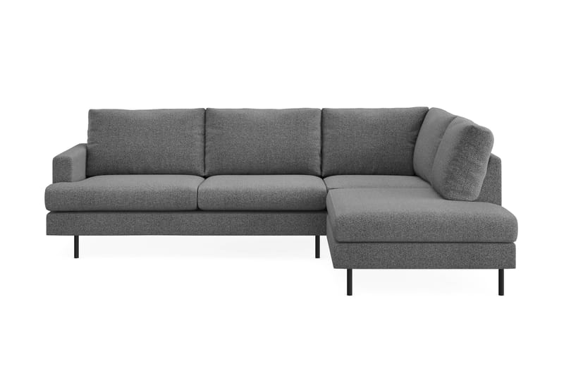 Menard Compact 4-seters Høyrevendt L-formet Sjeselongsofa i Stoff, Mørk grå